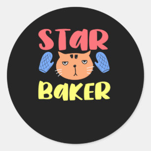 Star Baker Cats Cat Lover Bakers Bake Classic Round Sticker