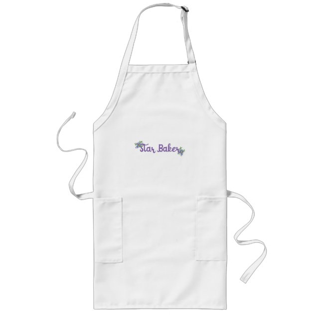 star baker with flowers long apron (Front)