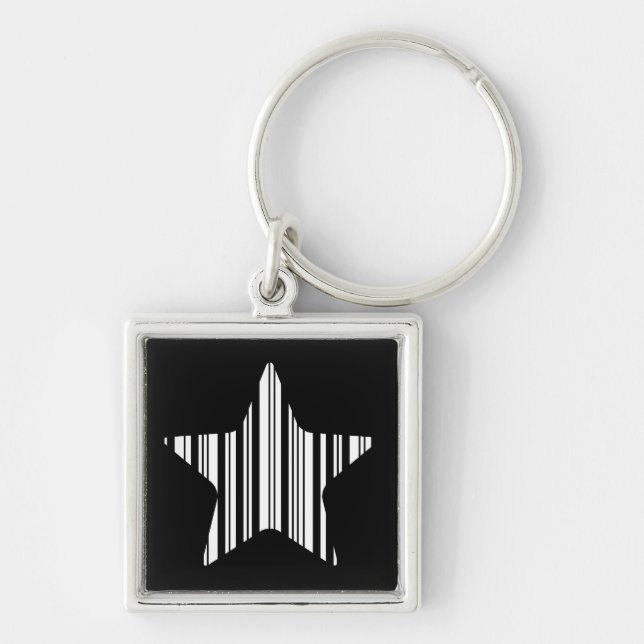 STAR BAR CODE Stellar Barcode Pattern Design Keychain (Front)