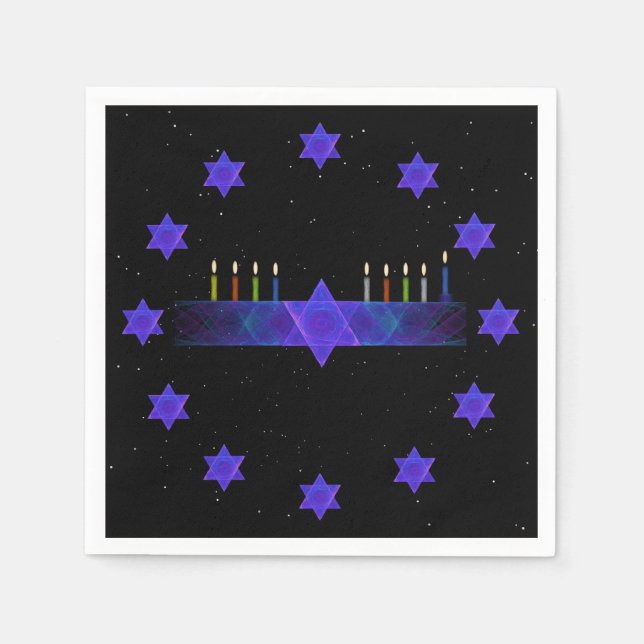 Star Bar Menorah Napkins (Front)