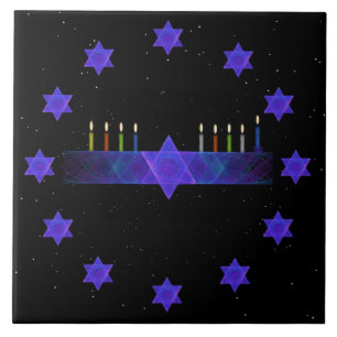 Star Bar Menorah Tile