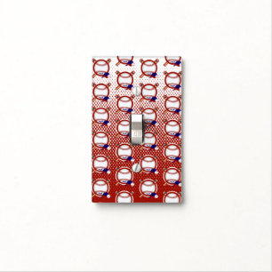 Star Baseball Player - Dark Red Light Switch Cover
