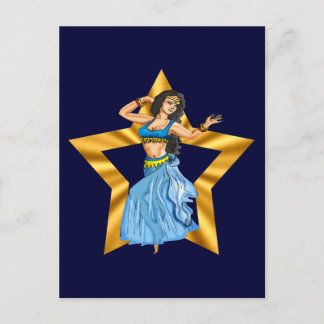 Star Belly Dancing Girl Postcard