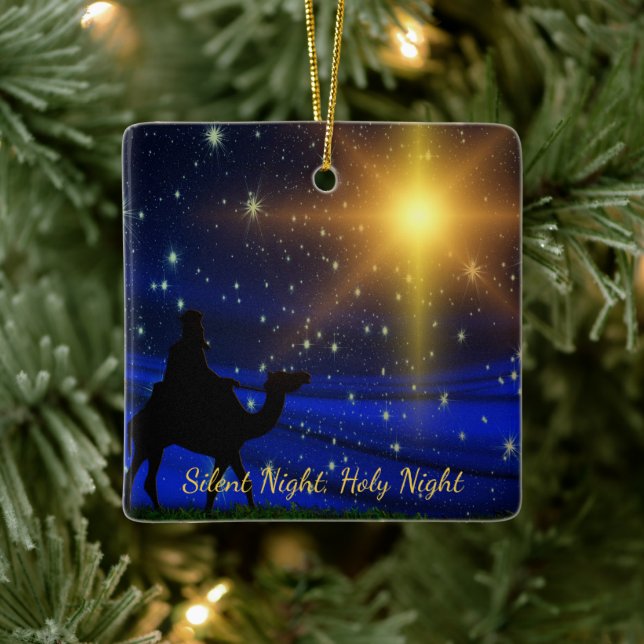 Star Bethlehem Silent Night Holy Night Christmas Ceramic Ornament (Tree)