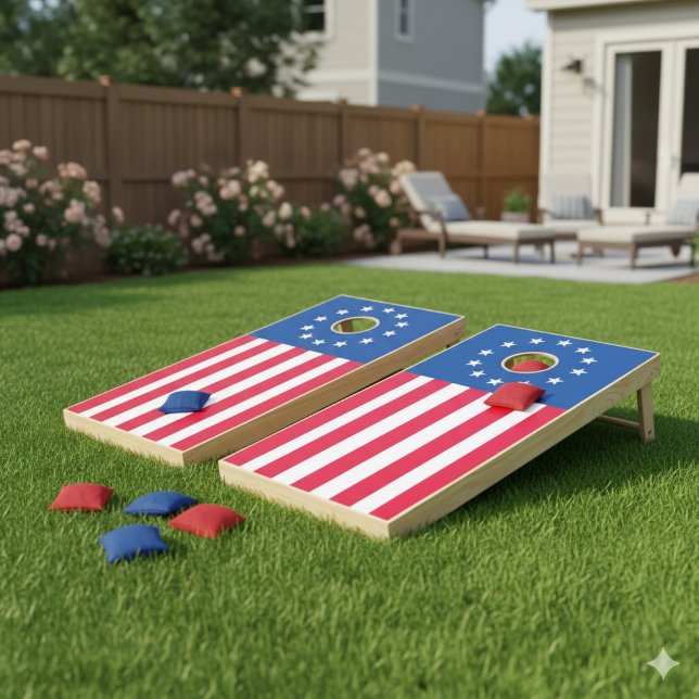 Star Betsy Ross Flag Professional Cornhole Set (Creator Uploaded)