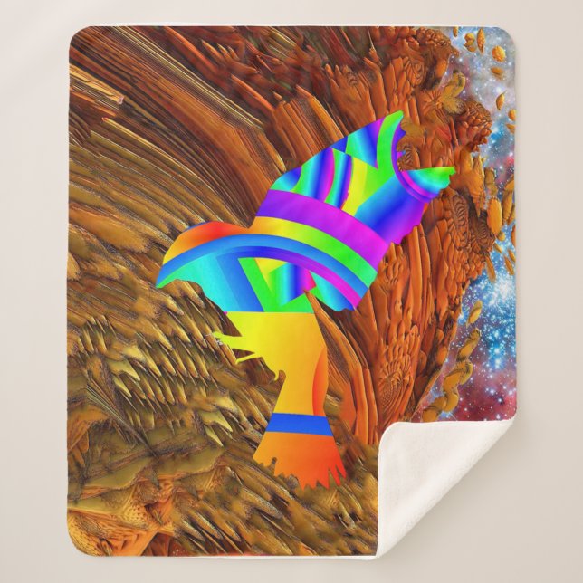 Star Bird Sherpa Blanket (Front)