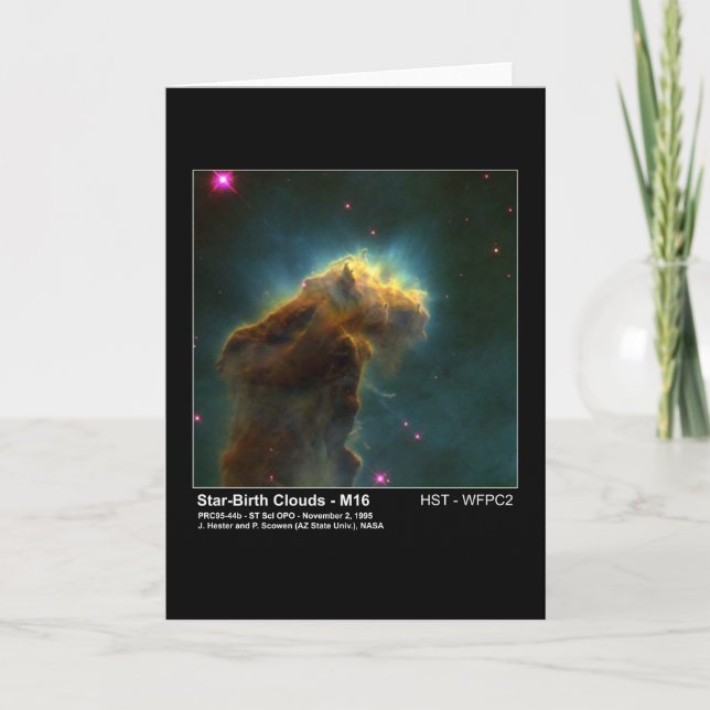 Star Birth Cloud M16 Hubble Telescope Photo Card (Front)