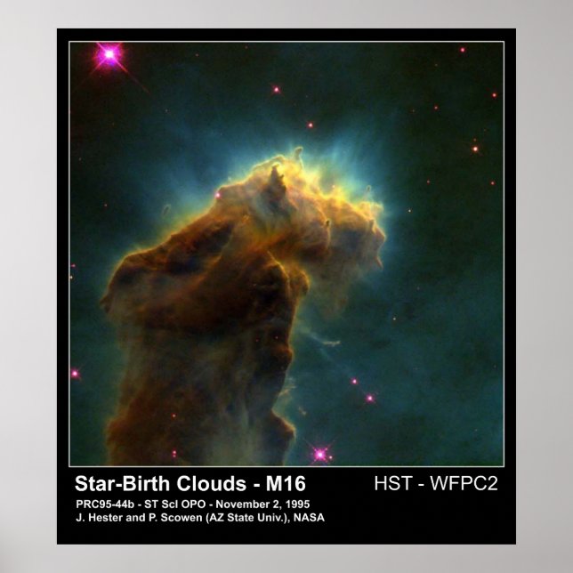 Star Birth Cloud M16 Hubble Telescope Photo Poster (Front)