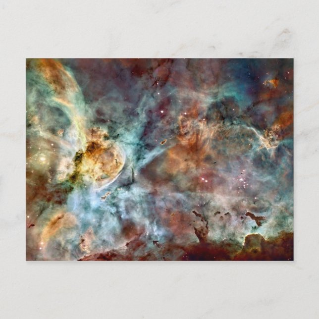 Star birth & death in the Carina Nebula Postcard (Front)