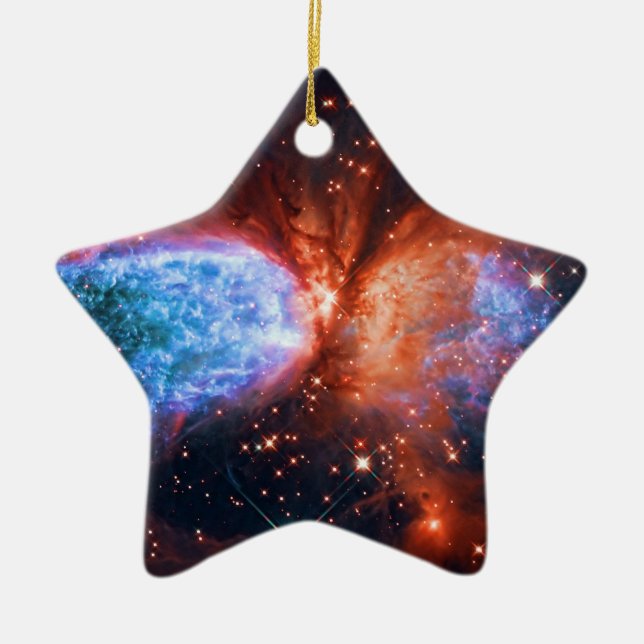 Star Birth in Constellation Cygnus, The Swan Ceramic Ornament (Front)