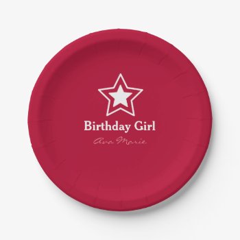 Star Birthday Girl Party Paper Plates by LightinthePath at Zazzle