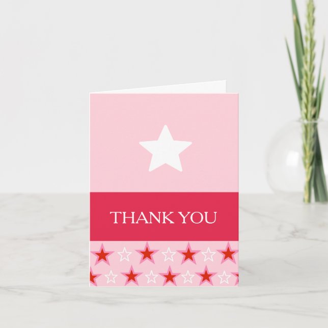 Star Birthday Girl, Thank You Card (Front)