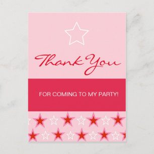 Star Birthday Girl, Thank You Postcard