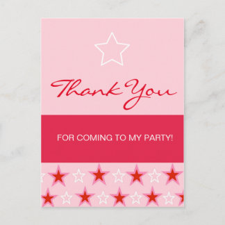 Star Birthday Girl, Thank You Postcard