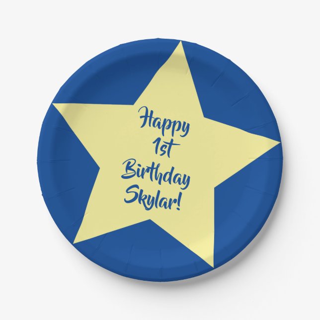 Star Birthday Party Paper Plates (Front)
