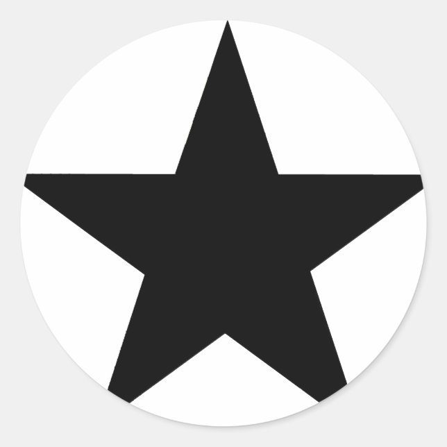 Star Black The MUSEUM Zazzle Gifts Classic Round Sticker (Front)