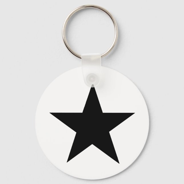Star Black The MUSEUM Zazzle Gifts Keychain (Front)