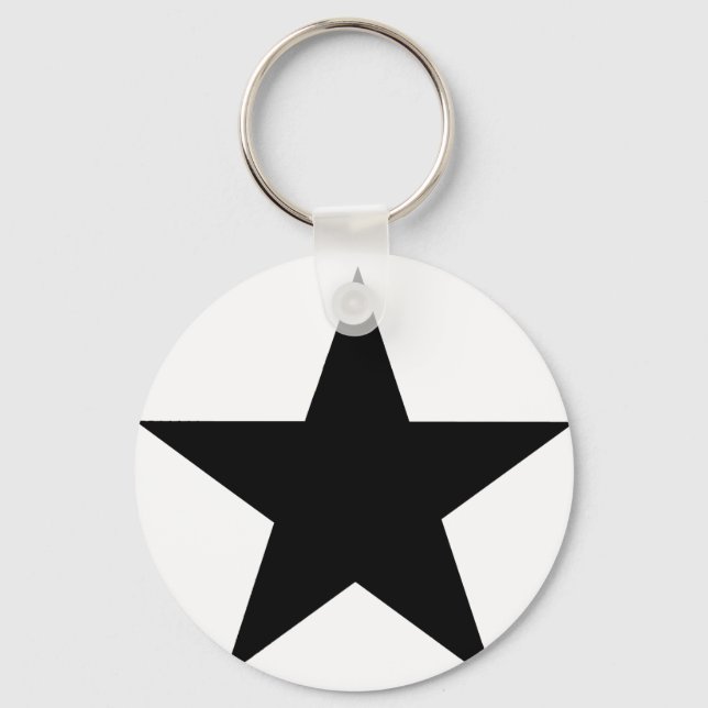 Star Black The MUSEUM Zazzle Gifts Keychain (Front)