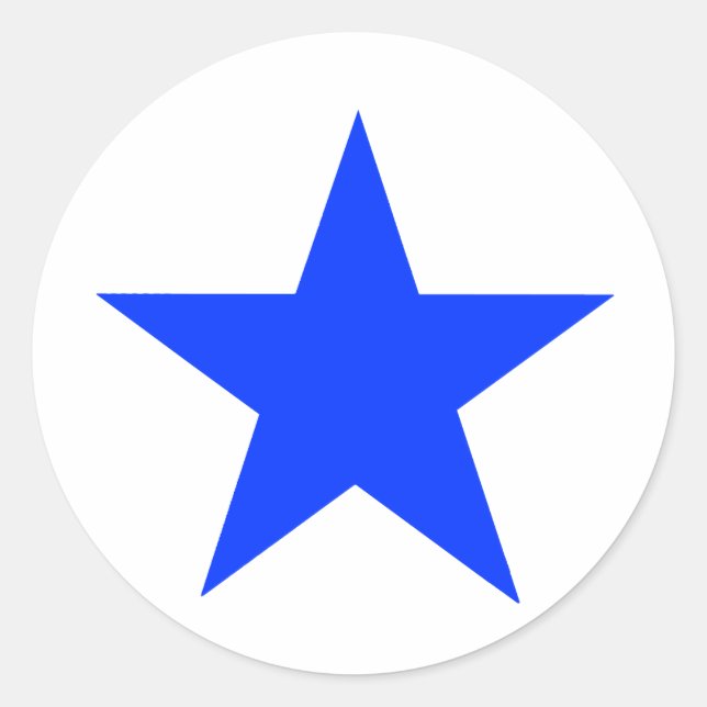 Star Blue The MUSEUM Zazzle Gifts Classic Round Sticker (Front)