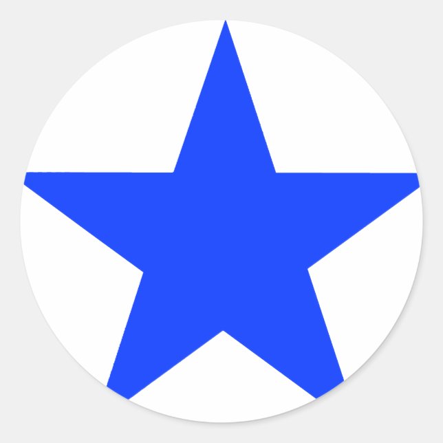 Star Blue The MUSEUM Zazzle Gifts Classic Round Sticker (Front)