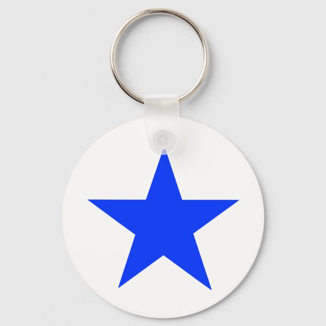 Star Blue The MUSEUM Zazzle Gifts Keychain (Front)