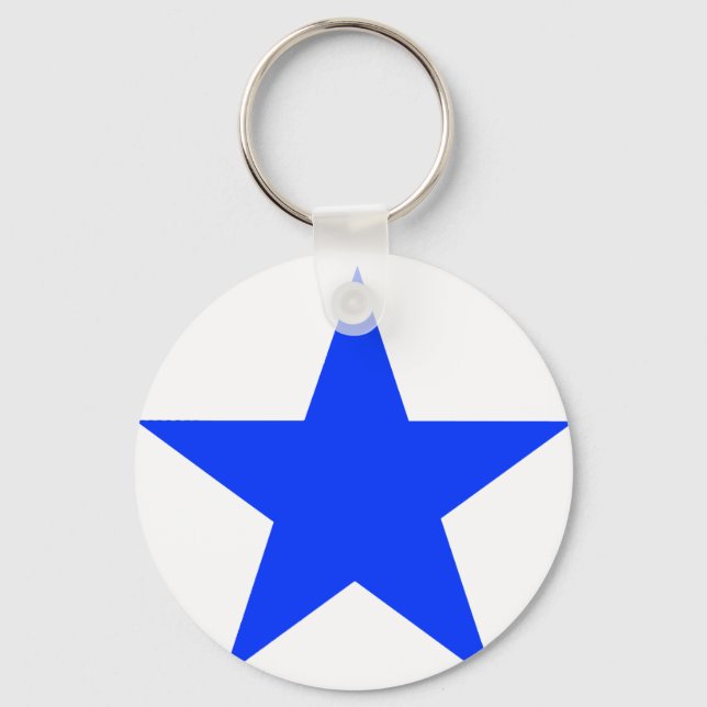 Star Blue The MUSEUM Zazzle Gifts Keychain (Front)