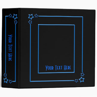 Star Border - Blue Text - 2 inch Binder