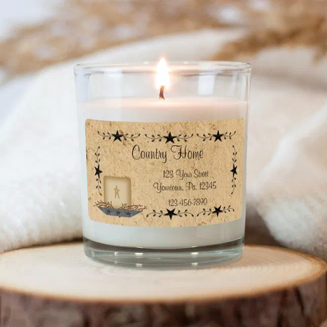 Star Border Candle Label | Zazzle