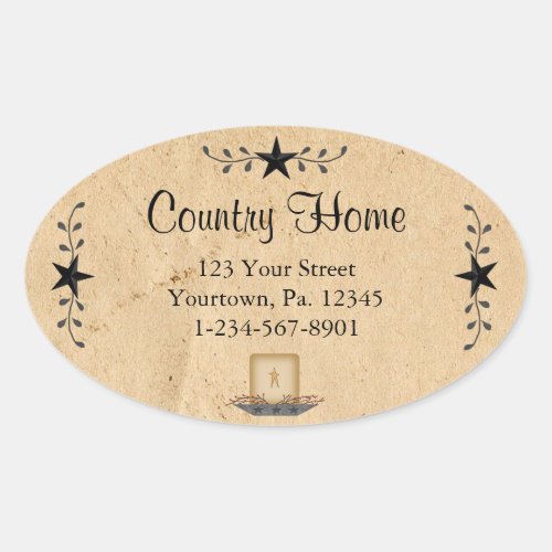 Star Border Candle Oval Sticker