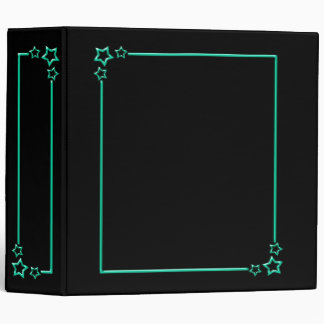 Star Border - Teal - 2 inch 3 Ring Binder