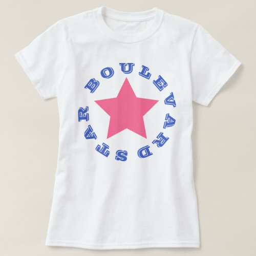 STAR BOULEVARD  Blue Star Womens Basic T_Shirt