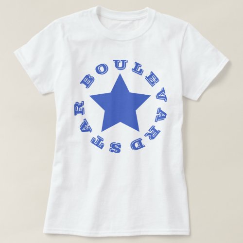 STAR BOULEVARD  Blue Star Womens Basic T_Shirt