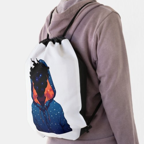 Star Boy Galaxy Drawstring Bag