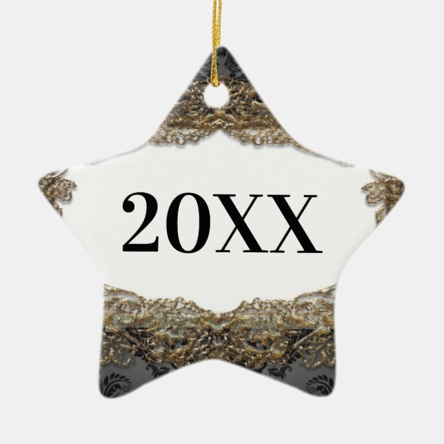 Star Bright First Christmas Ceramic Ornament (Front)