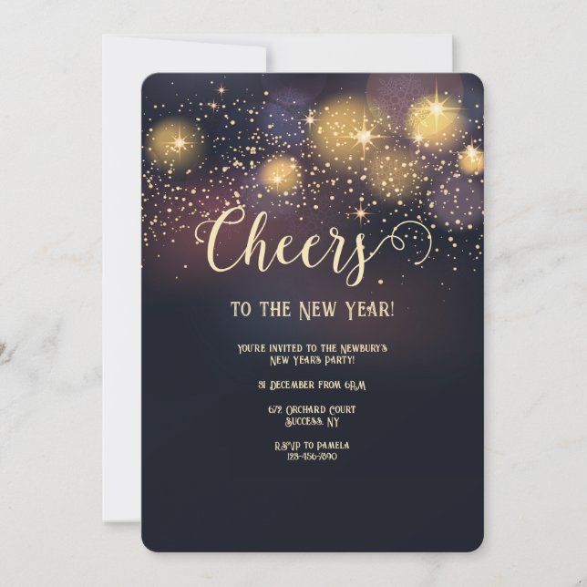 Star Bright New Year Party Invitation (Front)