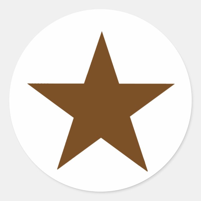 Star Brown The MUSEUM Zazzle Gifts Classic Round Sticker (Front)