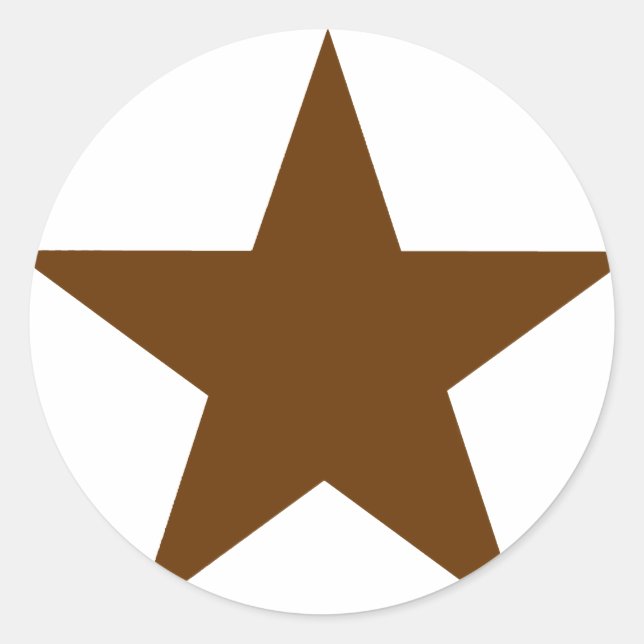 Star Brown The MUSEUM Zazzle Gifts Classic Round Sticker (Front)