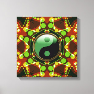 Star Bubbles New Age Yin Yang Wrapped Canvas