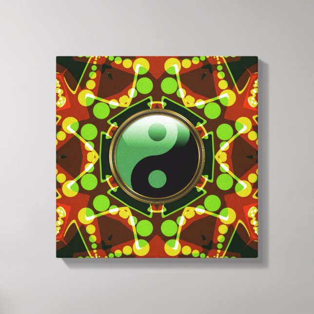 Star Bubbles New Age Yin Yang Wrapped Canvas Print (Front)