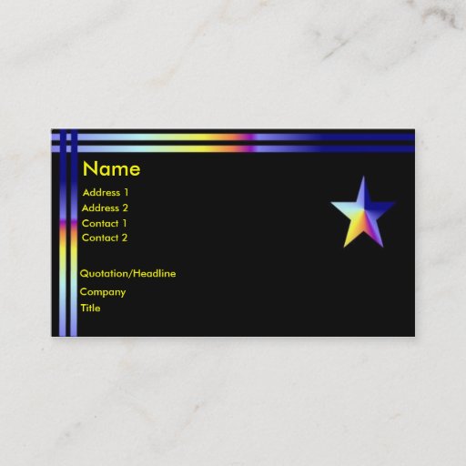 Customizable Star Card Business Card Templates