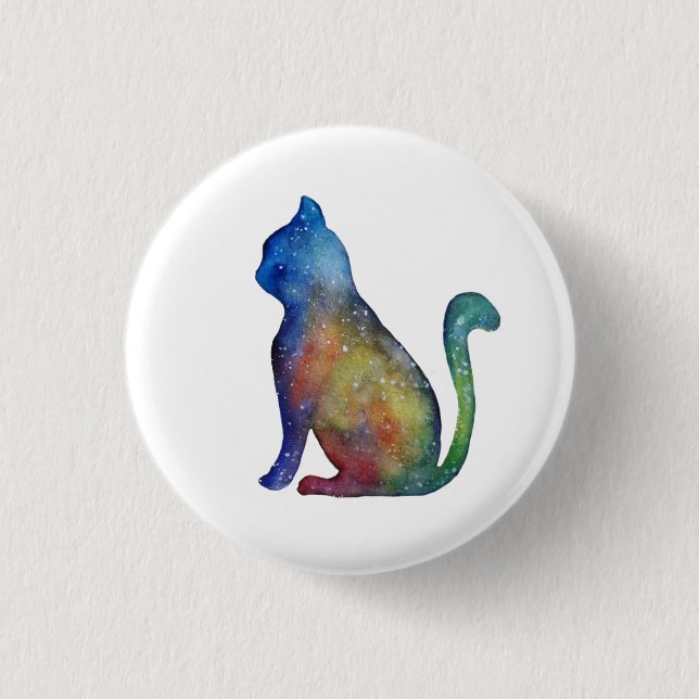 Star Cat Round Badge Pinback Button (Front)
