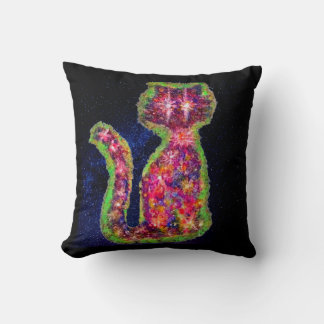 Star Cat Throw Pillow