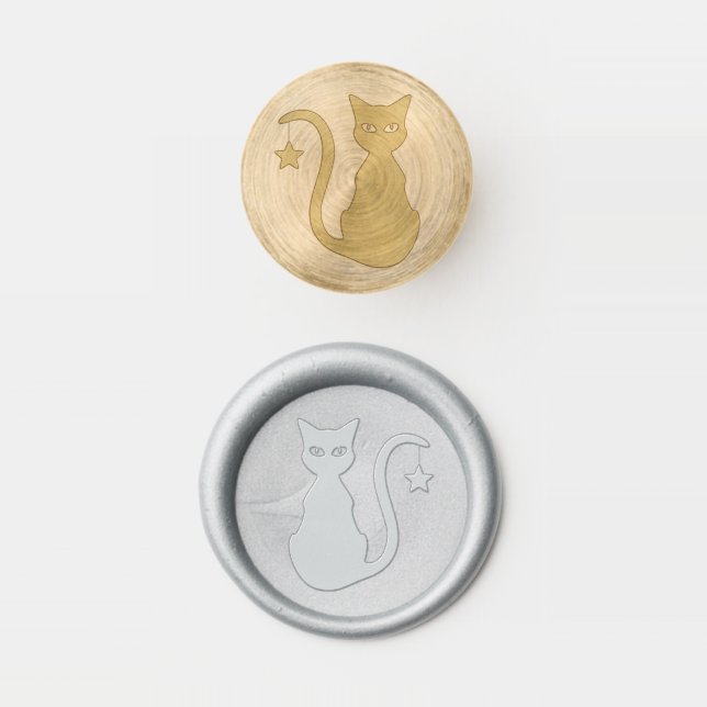 Star Cat Wax Seal Stamp (Stamped)