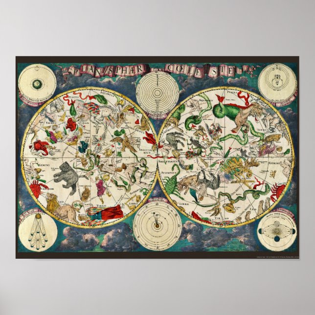 Star Chart Celestial Map Vintage Astronomy (Front)