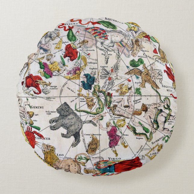 Star chart round pillow (Front)