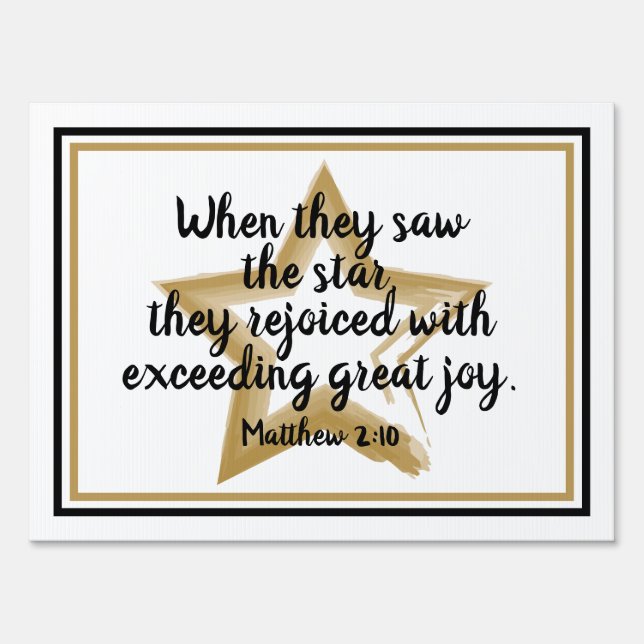 Star Christian Bible Verse Yard Sign (Front)