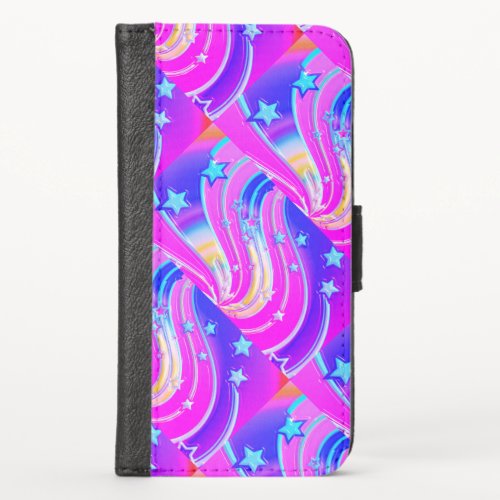 Star Christmas pattern iPhone XS Wallet Case