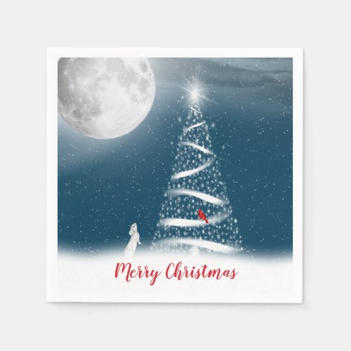 Star Christmas Tree and Moon Napkins