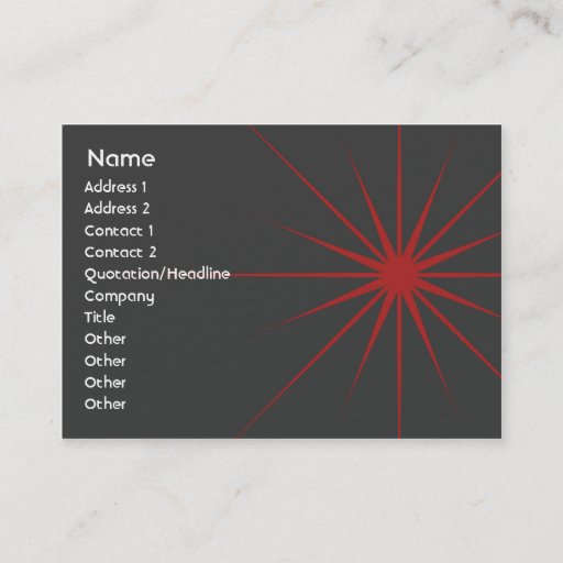 Customizable Star - Chubby Business Cards