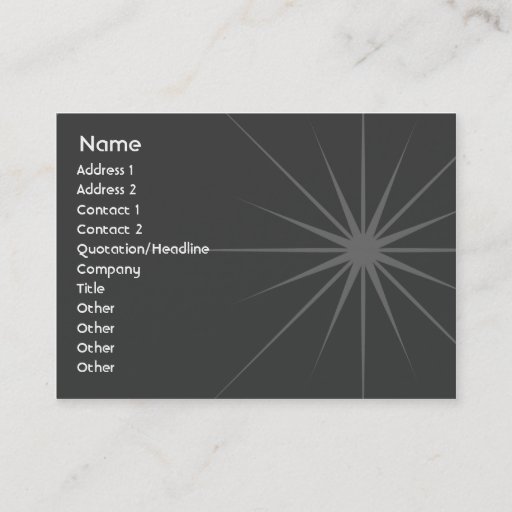 Customizable Star - Chubby Business Cards